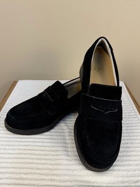 Revitalign Laurel Penny Loafer Black Suede Orthotic Shoes Womens Size 8.5 D